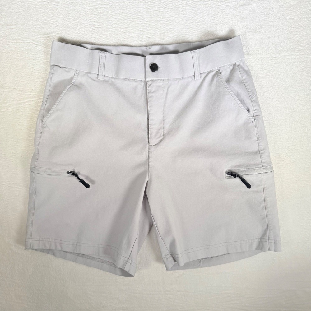 GRADUAL Men's Light Gray Zip Pocket Outdoor‎ Hiking Utility Cargo Shorts Size L
